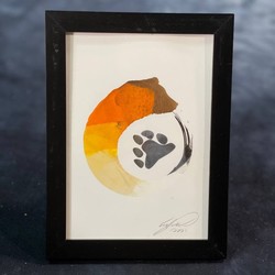 Ourobearos bear pride with  paw screen print and framed** (#2) $25