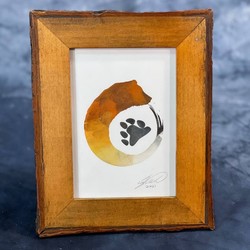 Ourobearos bear pride with  paw screen print and framed** (#1) $25